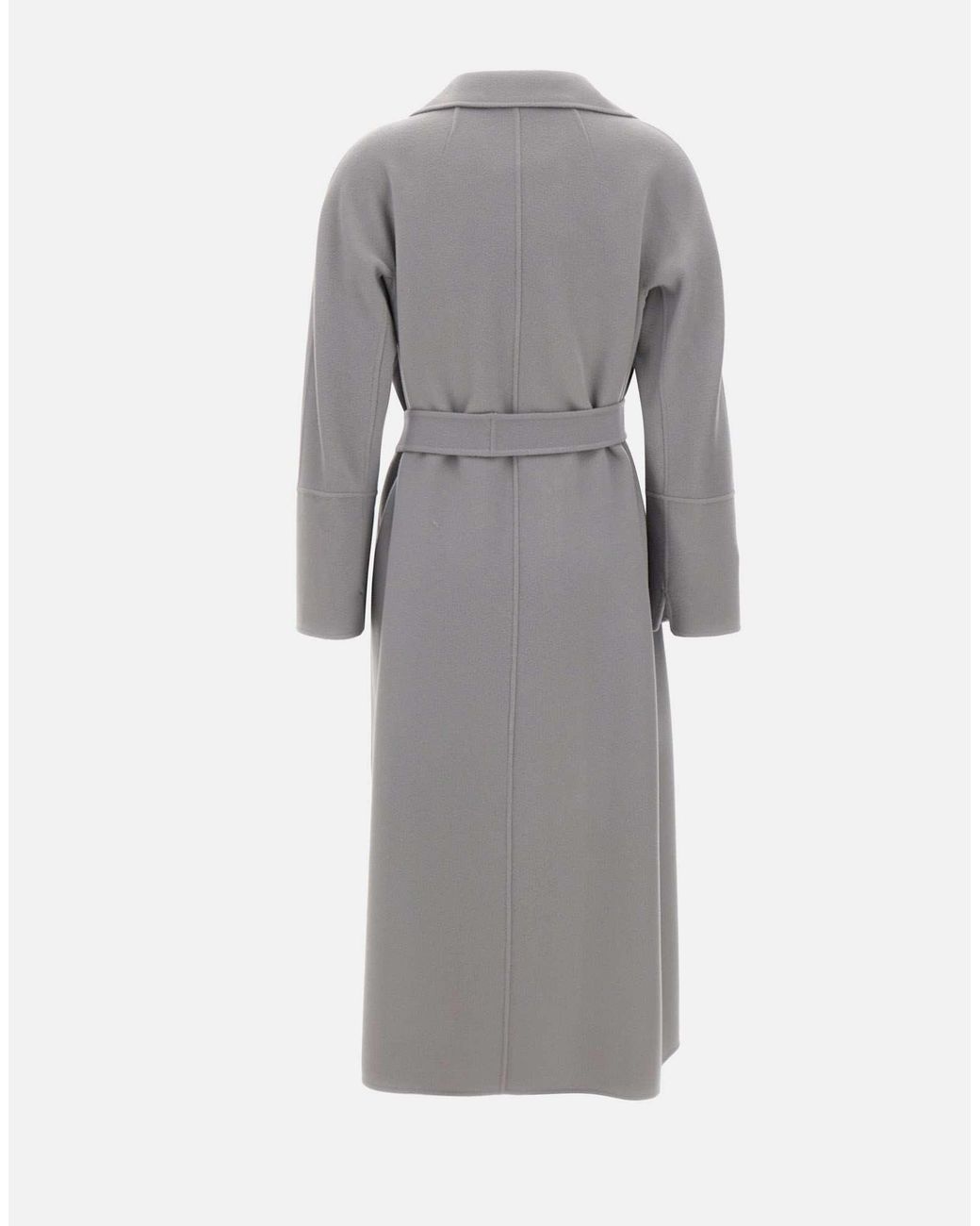 Max Mara Gray Wool Robe Coat