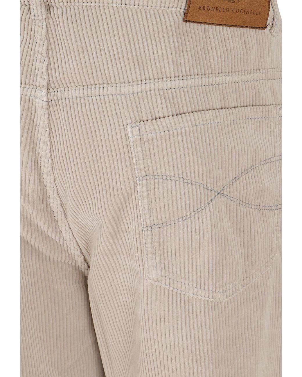 Brunello Cucinelli Natural Casual Trousers With Belt Loops for men