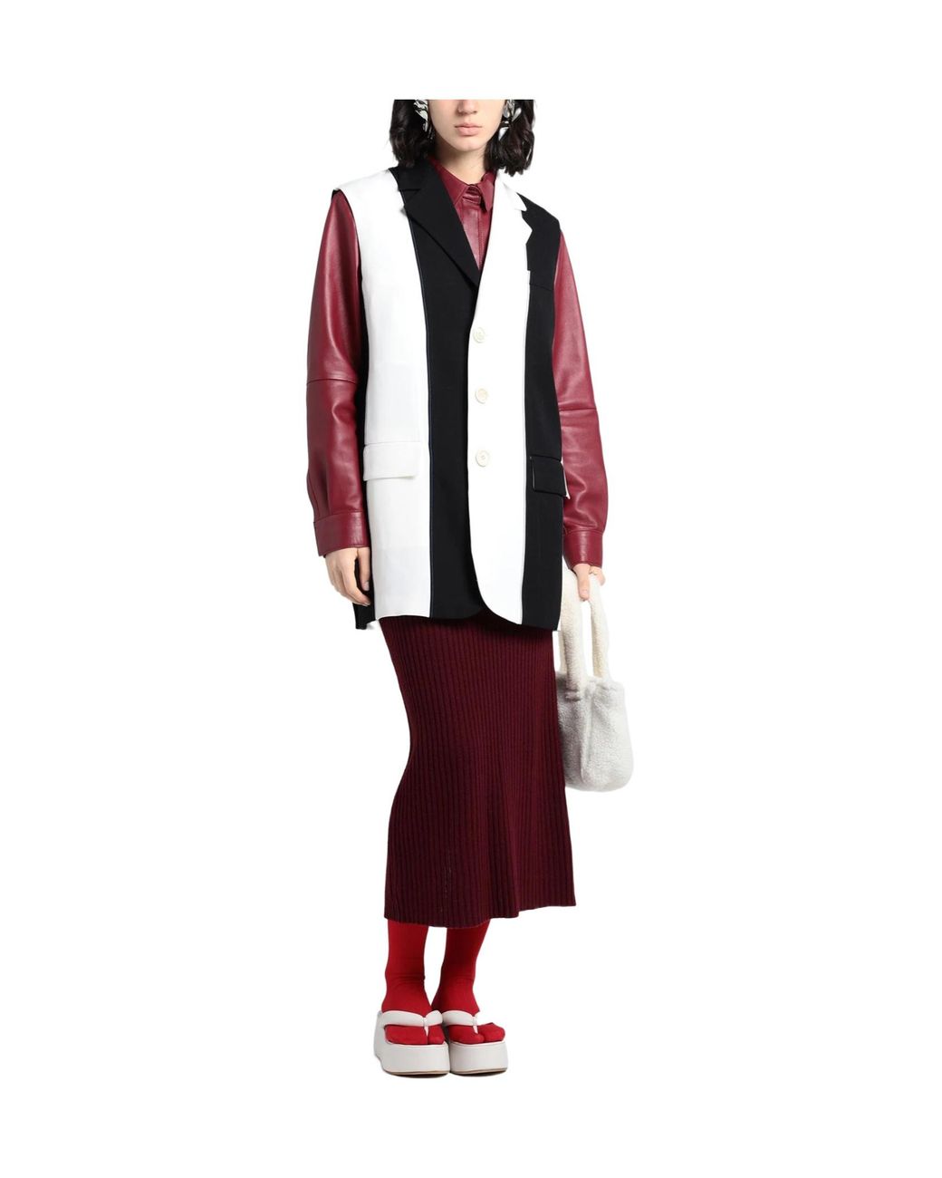 Marni Black Striped Sleeveless Suit Jacket
