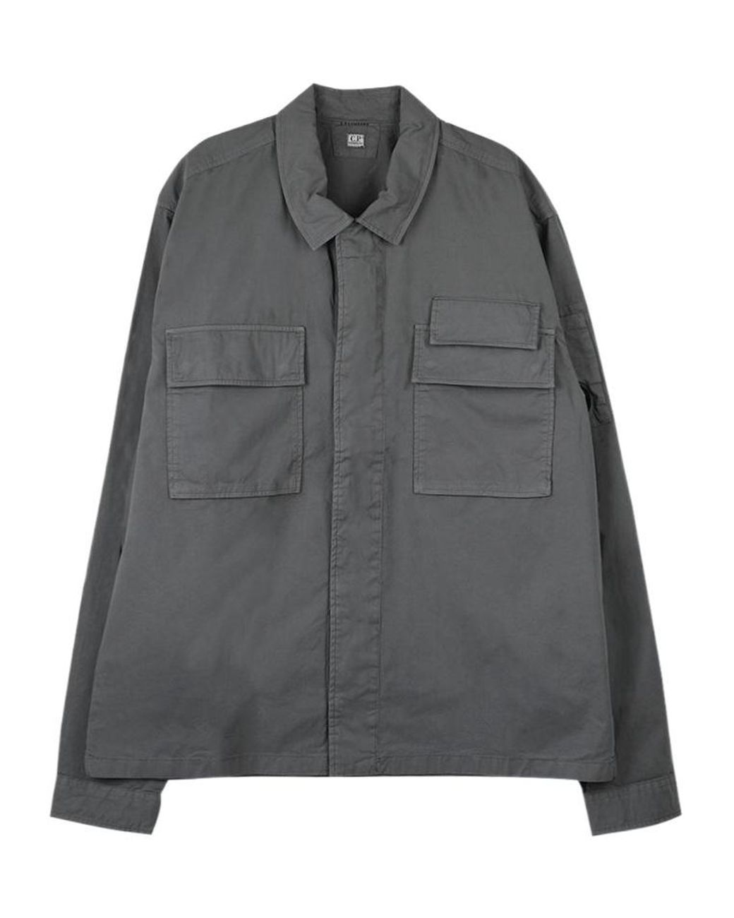 C P Company Gray Gabardine Shirt Jacket for men