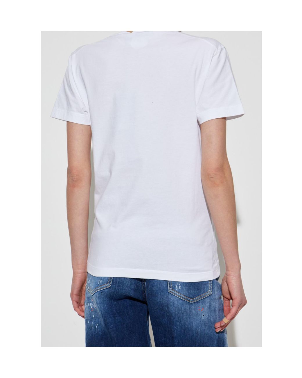 DSquared² White Logo Printed Crewneck T-Shirt