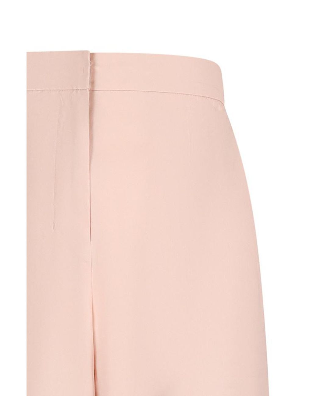 Max Mara White Silk Wide-Leg Trousers
