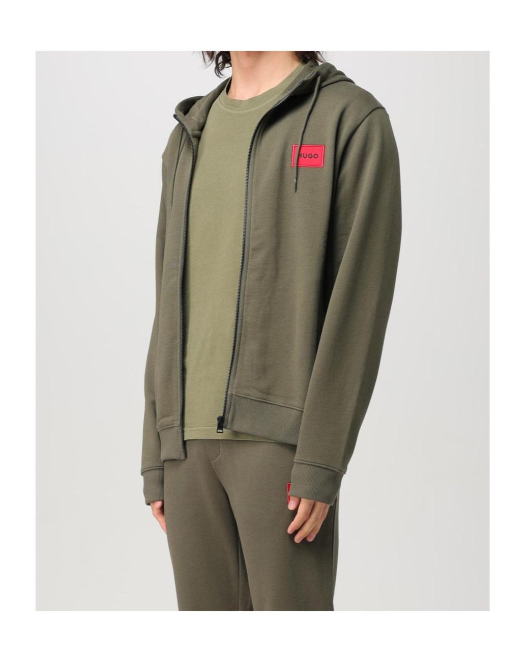 Boss Green Zippered Hoodie for men