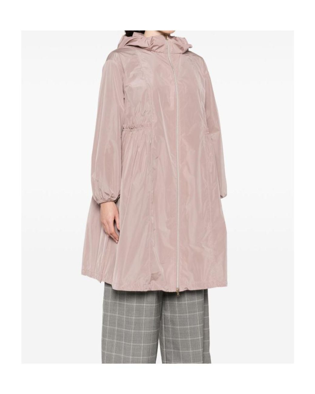 Herno Pink Zip-Up Hooded Coat