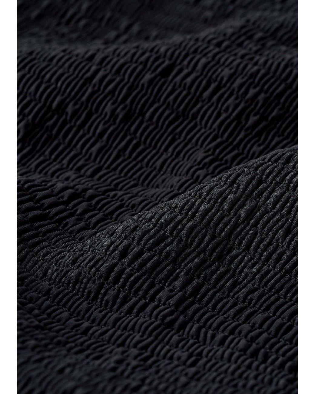 Totême Black Smocked-Finish Bikini Bottoms