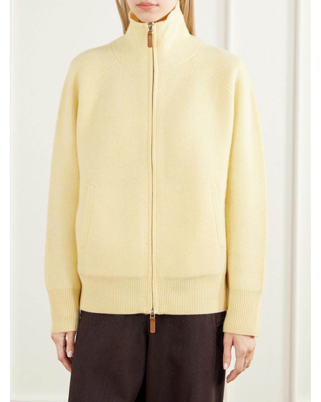 Guest In Residence Yellow Rib-Trimmed Felted Jacket