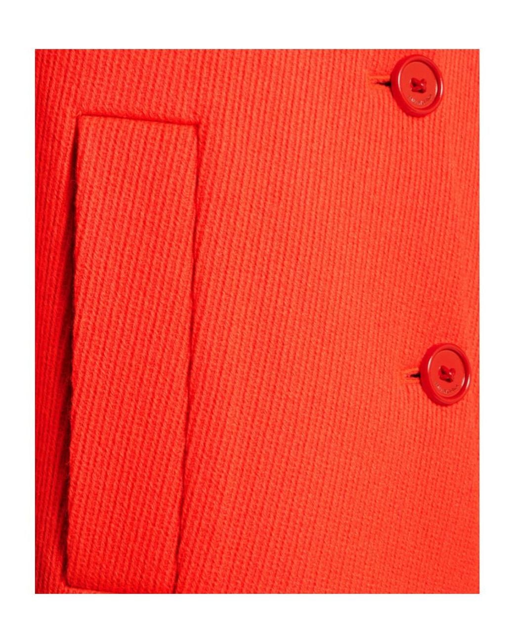 Balenciaga Red City Buttoned Cape