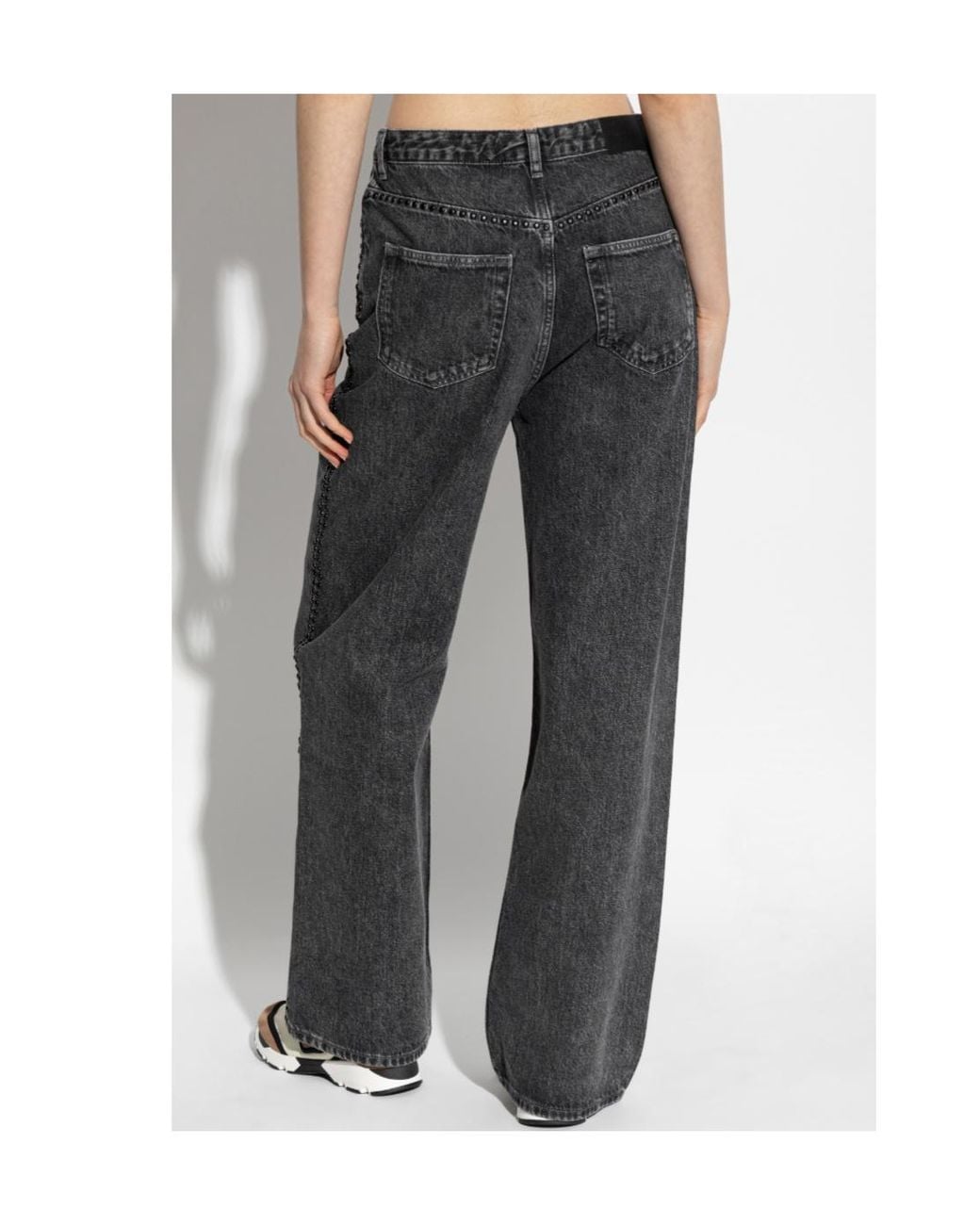 Samsøe & Samsøe Black Samsøe Samsøe Sashelly Studded Wide-Leg Jeans