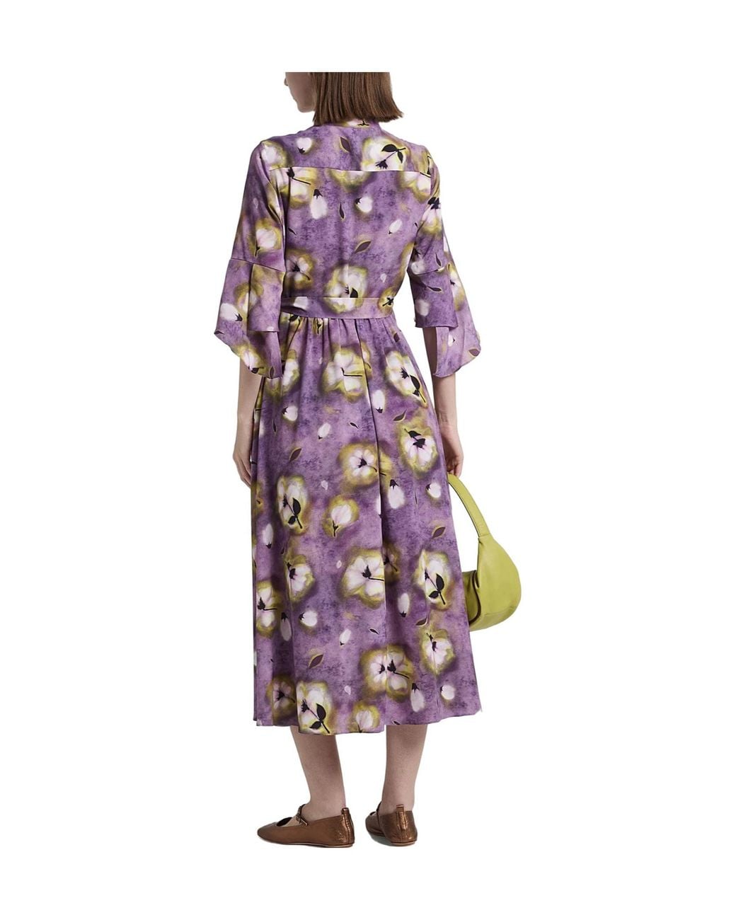 MAX&Co. Purple Flower-Printed Shirt Dress