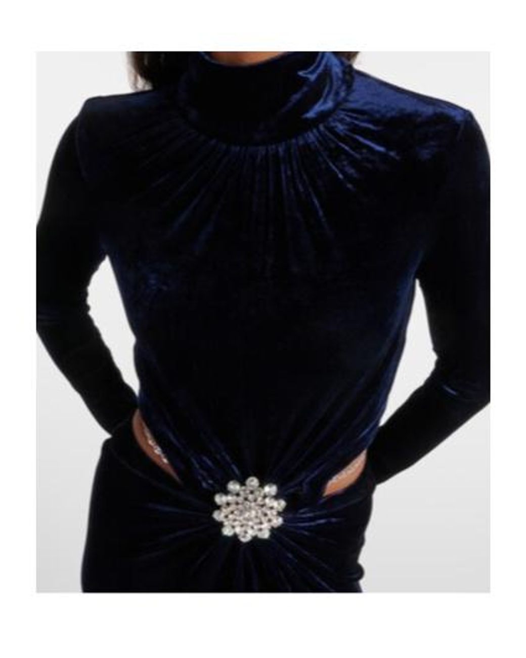 Rabanne Blue Crystal-Embellished Velvet Maxi Dress