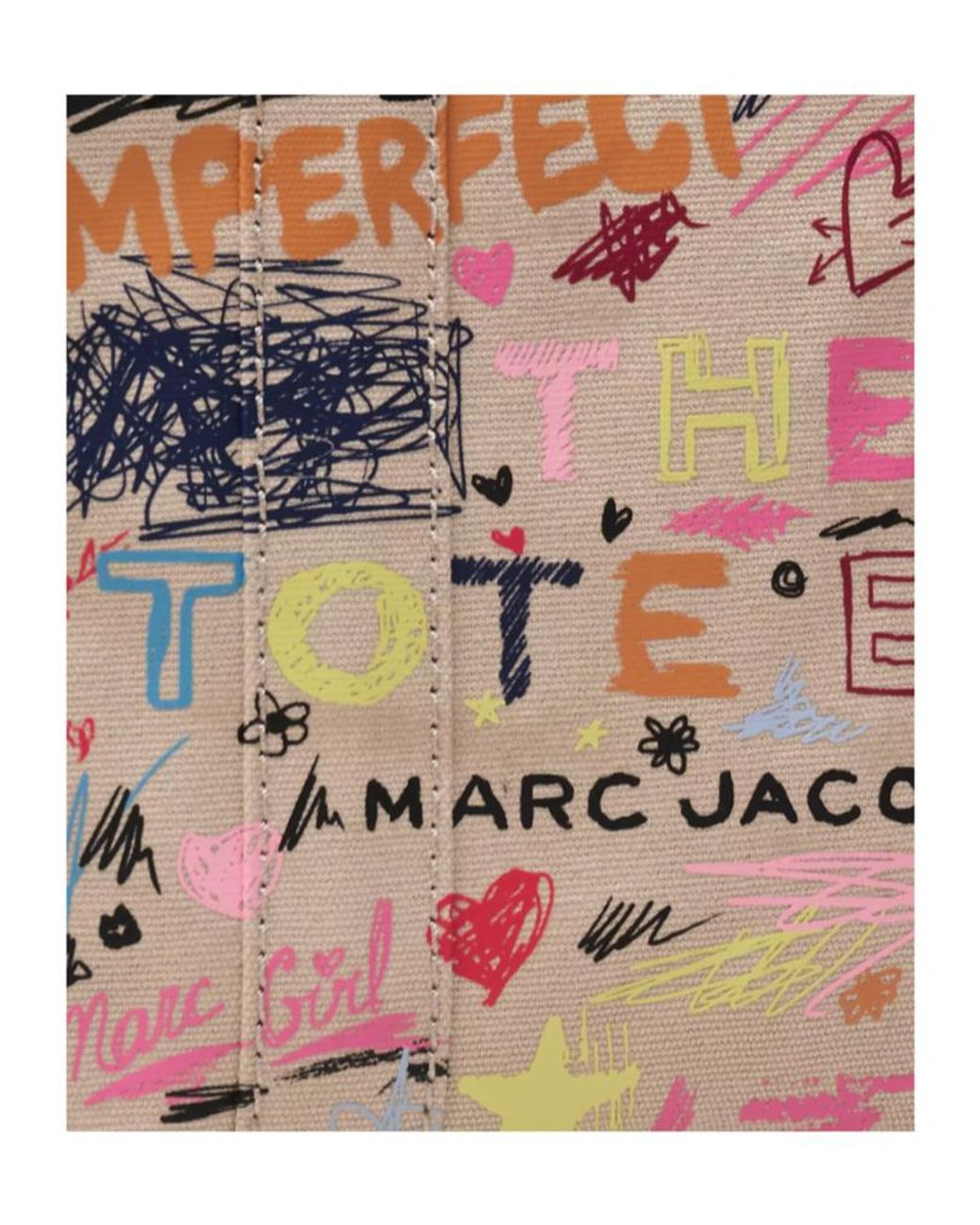 Marc Jacobs Pink The Punk Scribble Small Tote Bag