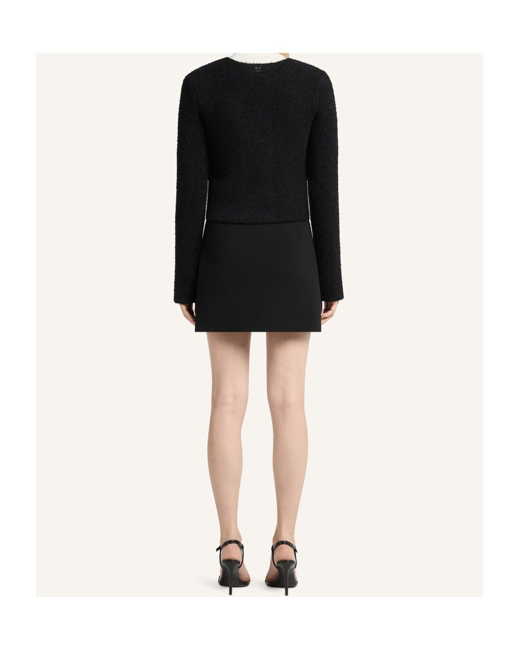 Courreges Black Courrèges Bouclette Knit Double Breasted Jacket