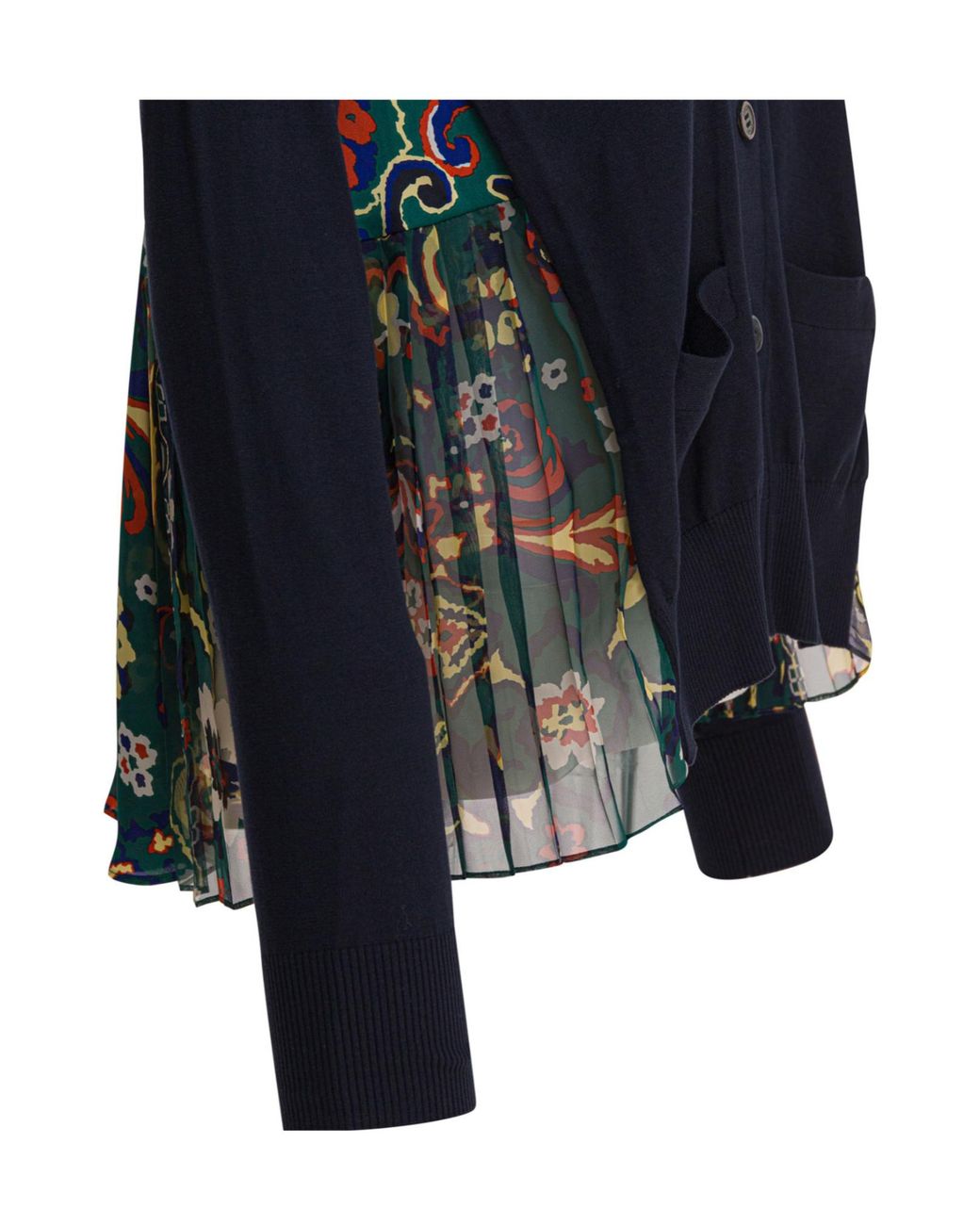 Sacai Blue Floral Print Cardigan
