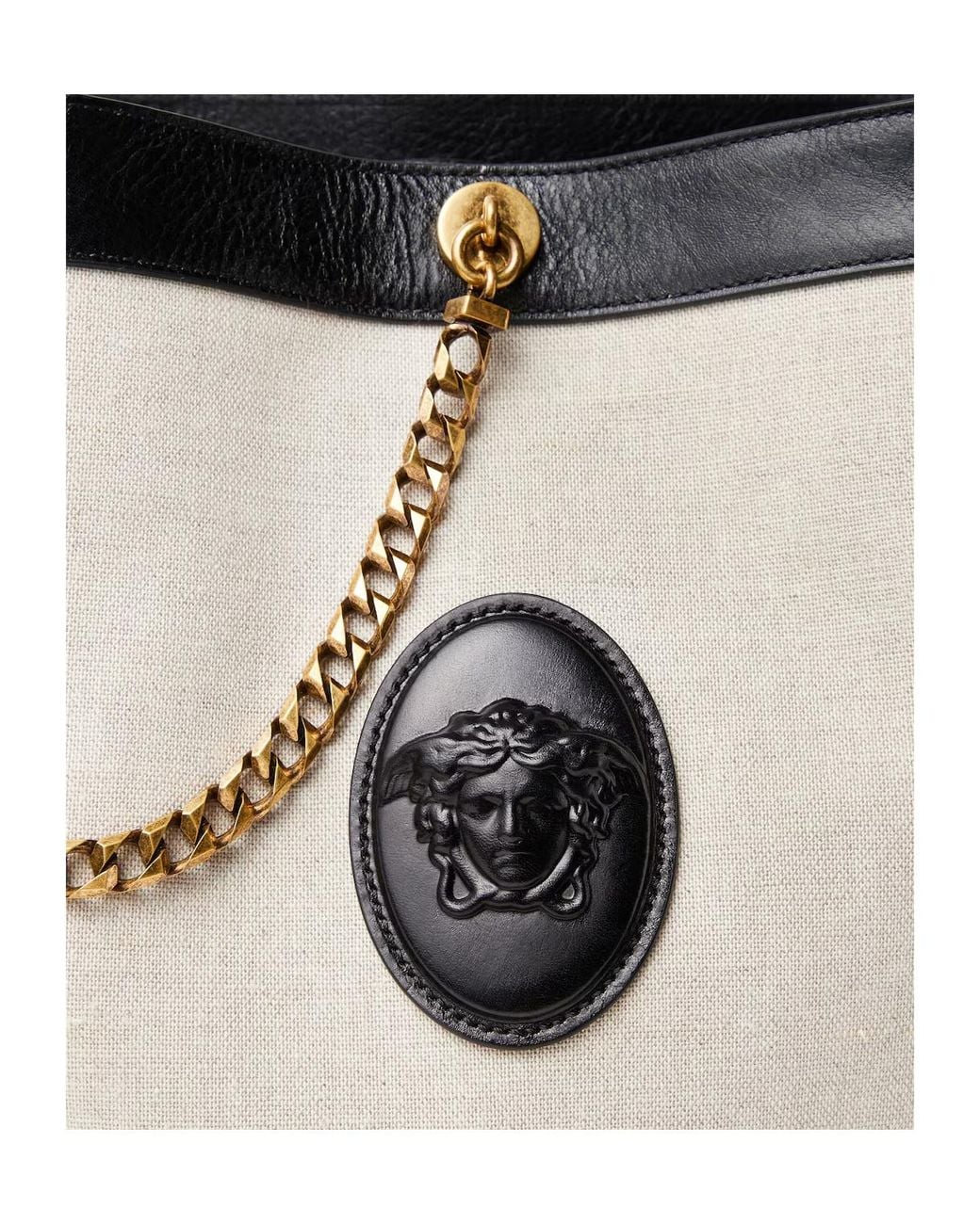 Versace Black Pivot Small Chain Shoulder Bag
