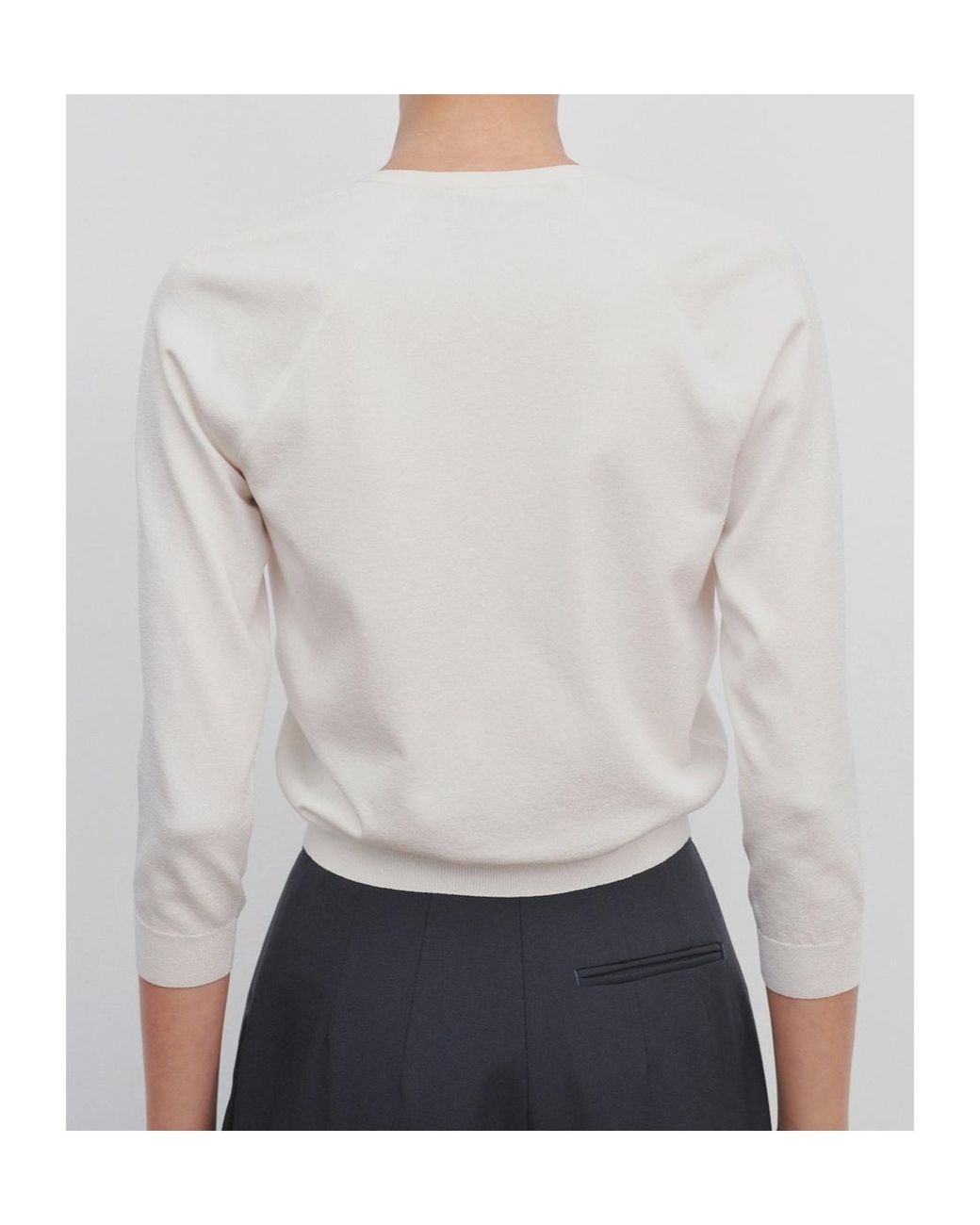 The Row White V-Neck Top