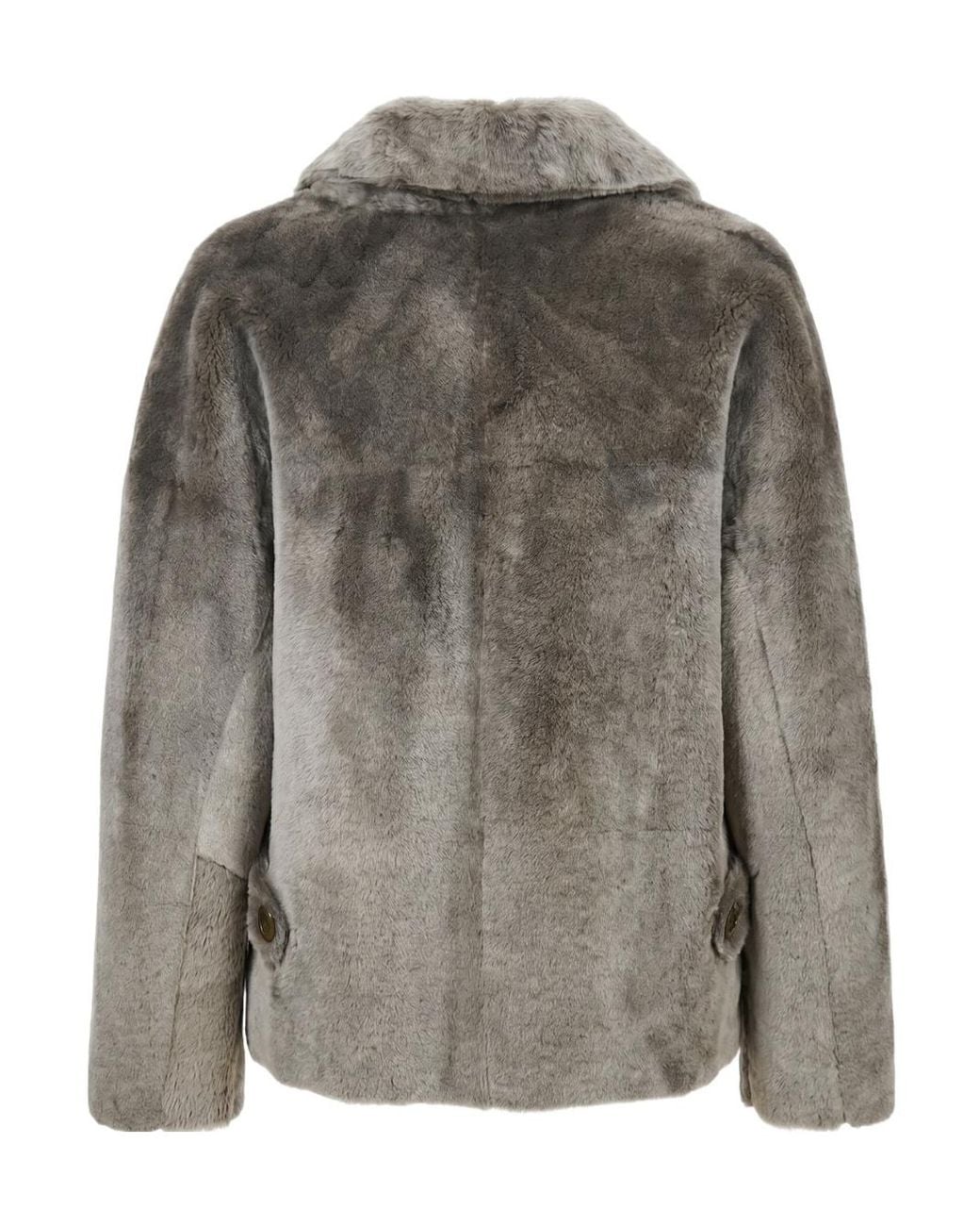 Manzoni 24 Gray Double-Breasted Shearling Jacket