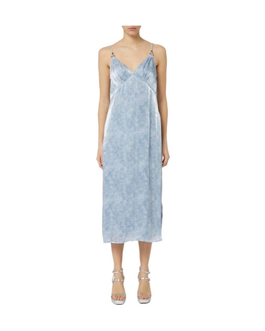 MICHAEL Michael Kors Blue Allover Print Spaghetti Strap Dress