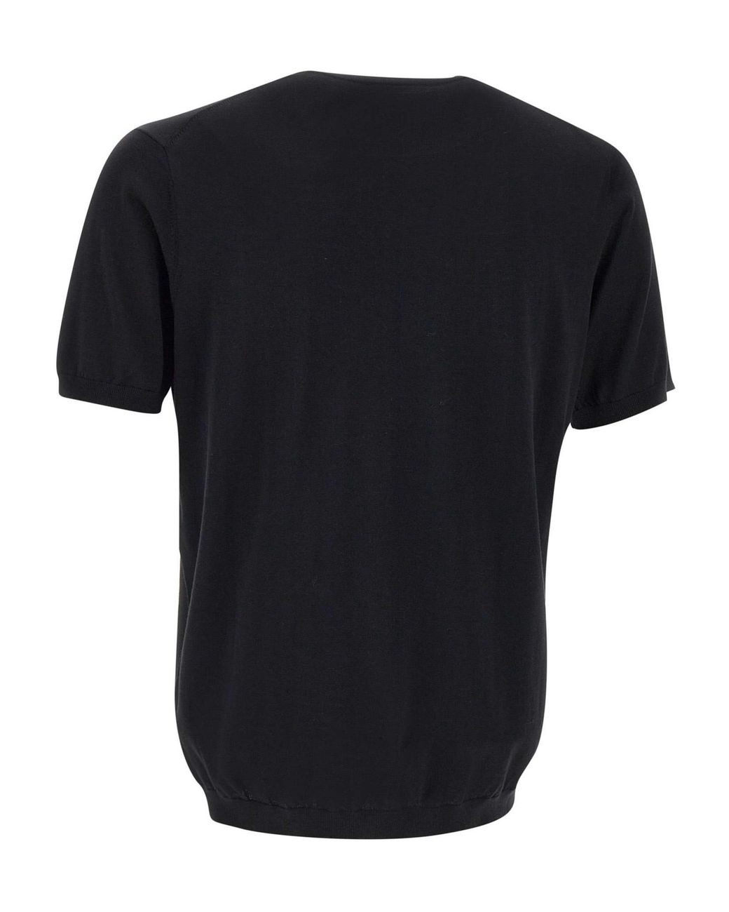 Kangra Cashmere Black Kangra Crew Neck T-Shirt for men