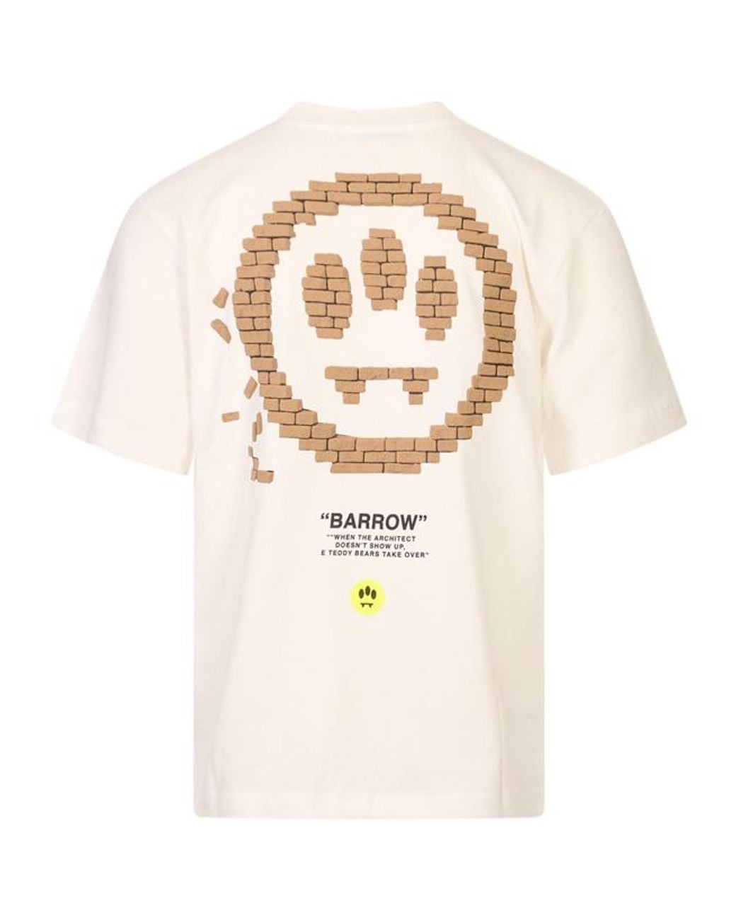Barrow White Teddy Bear Printed Jersey T-Shirt for men