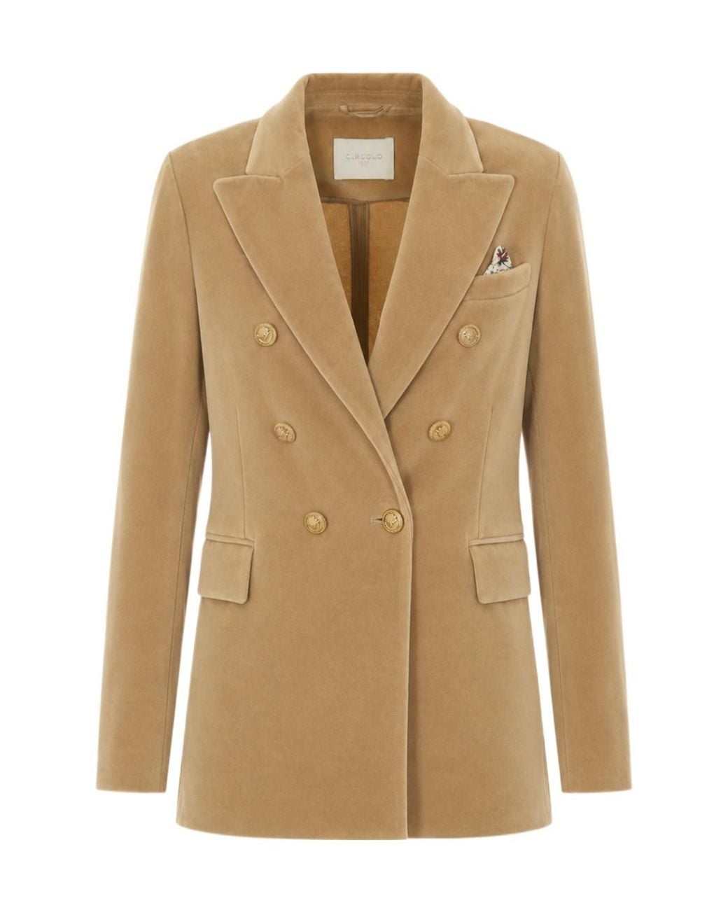 Circolo 1901 Natural Double-Breasted Velvet Blazer