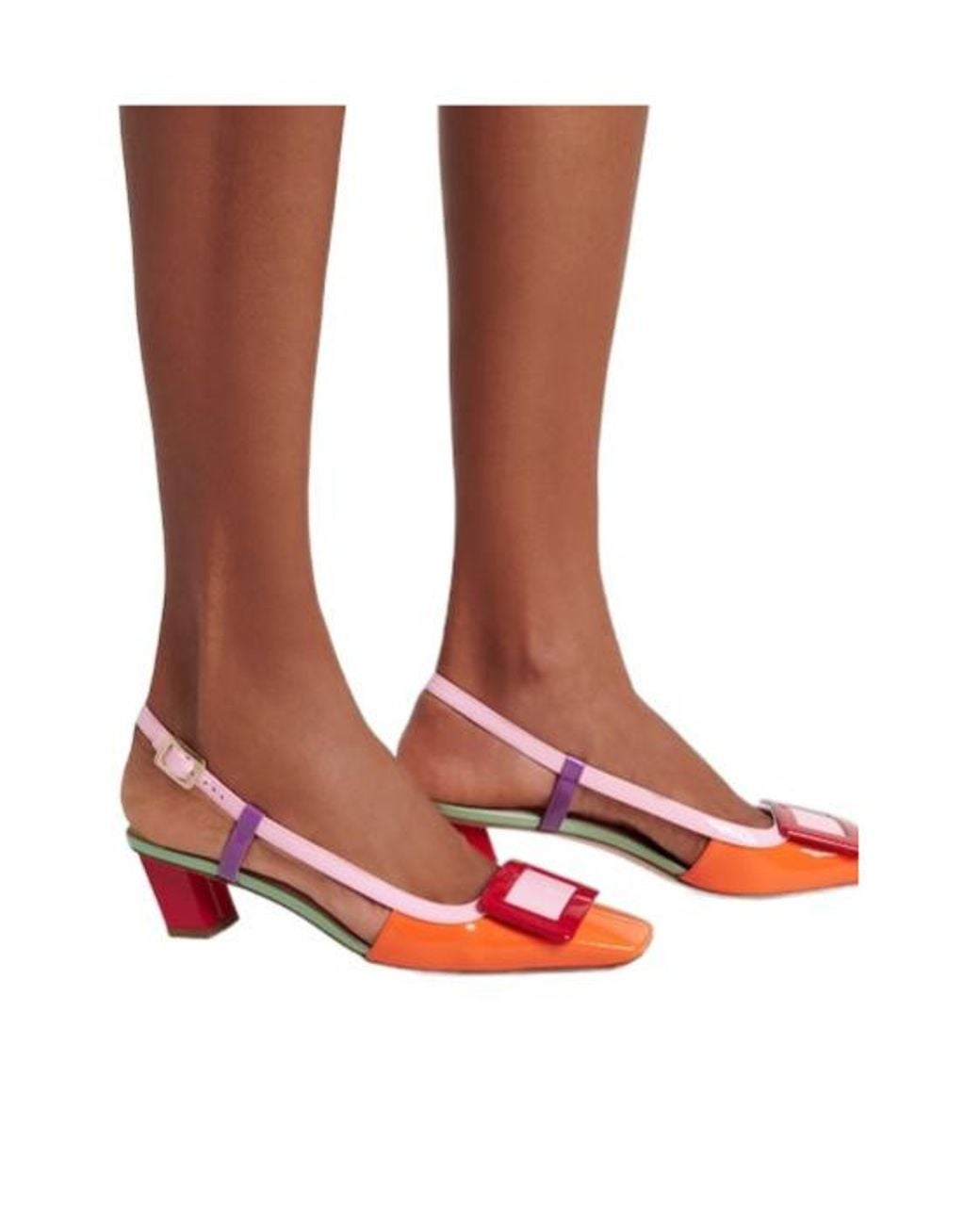 Roger Vivier Pink Leather Slingback Pumps