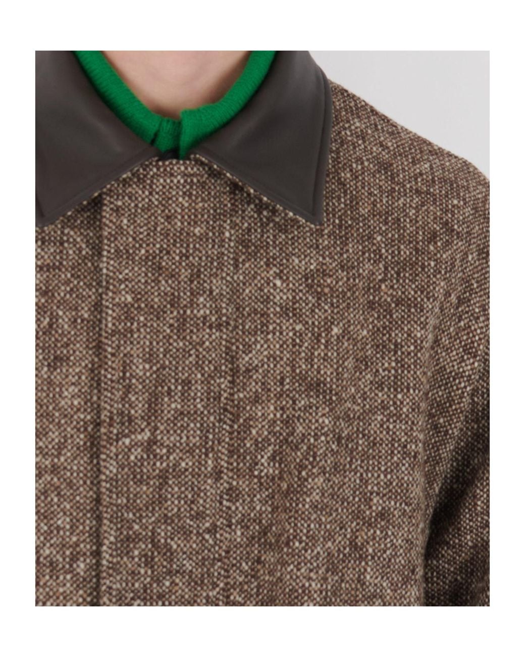 Auralee Brown Tweed Zip-Up Casual Jacket for men