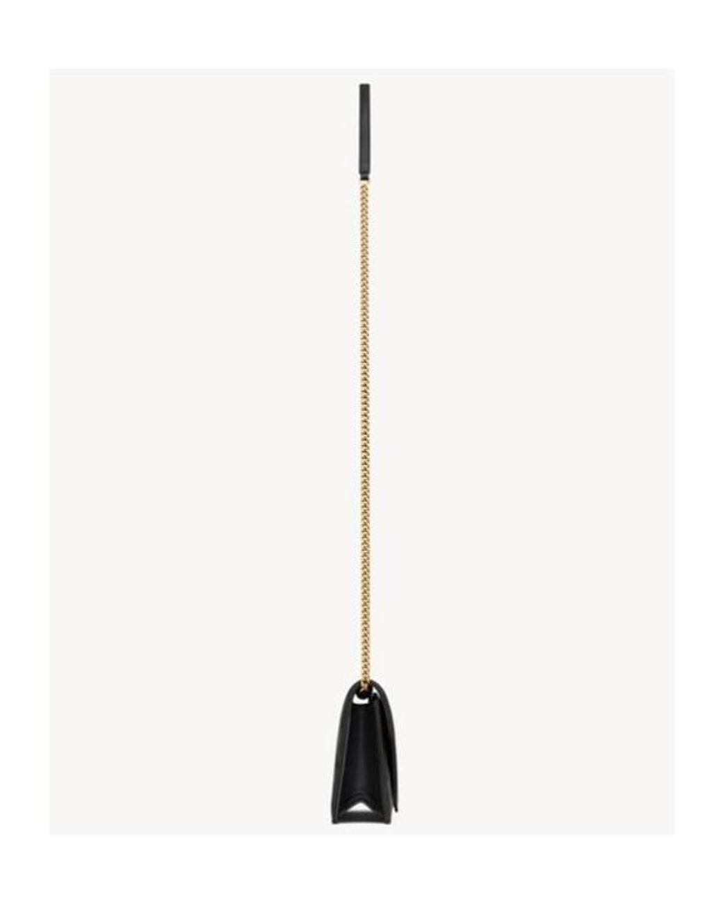 Saint Laurent White Paris Logo Plaque Chain Wallet