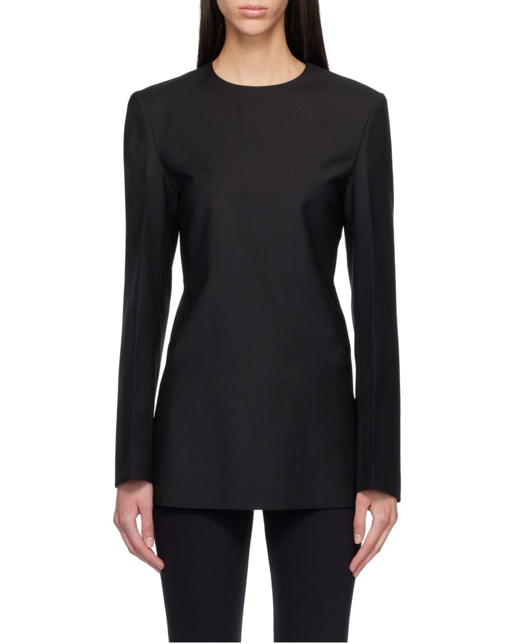 Totême Black Totême Structured Long Sleeved Top