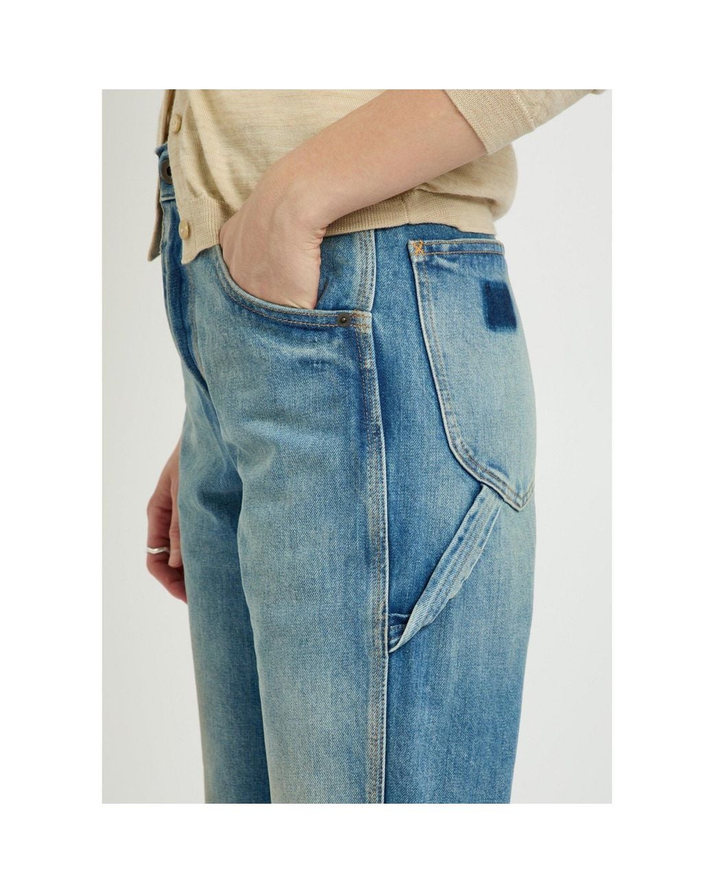 Maison Margiela Blue High-Rise Straight-Leg Jeans