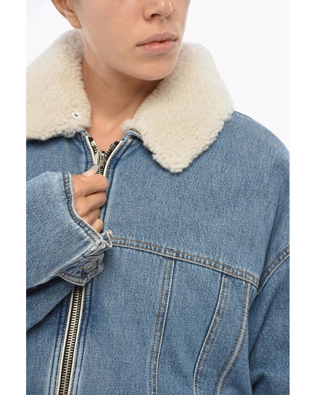 DIESEL Blue Quilted Zip-Up Jacket