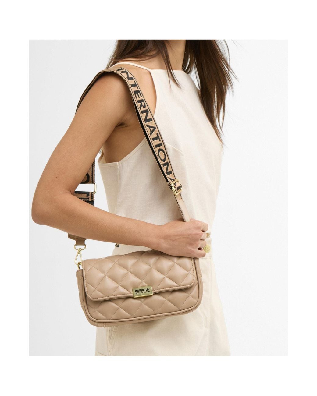 Barbour Natural Quilted Mini Soho Crossbody Bag