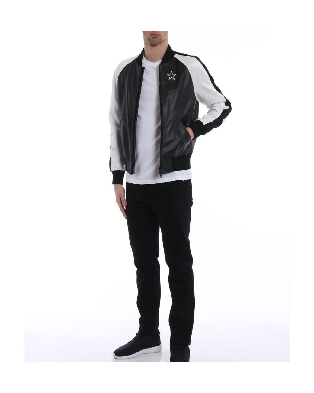 Givenchy Black Embroidery Star Pilot Jacket for men