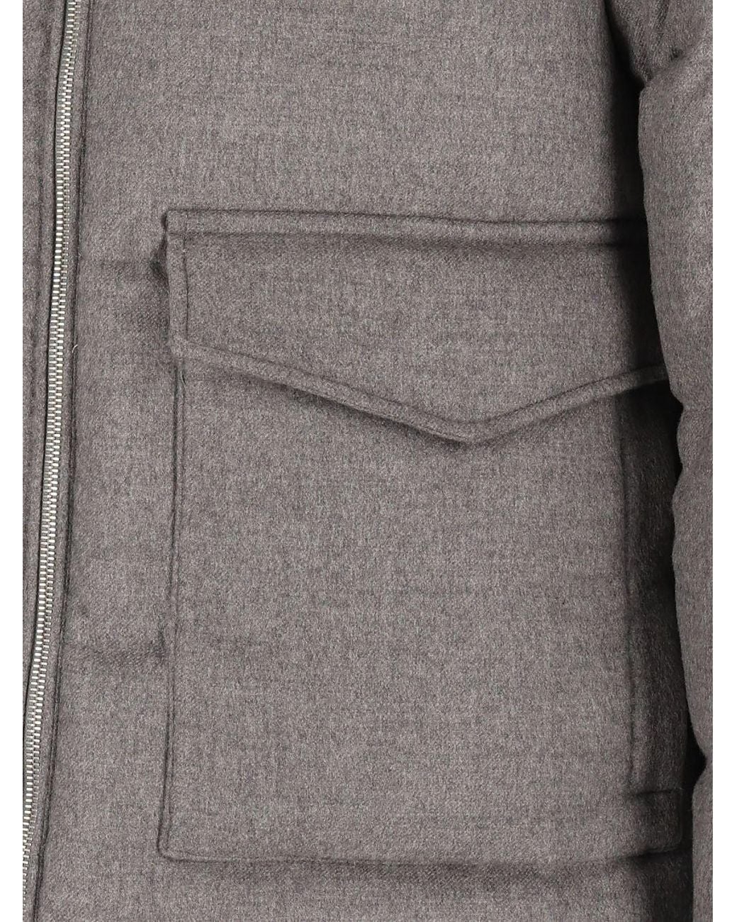 Eleventy Gray Relax Fit Padded Down Jacket for men