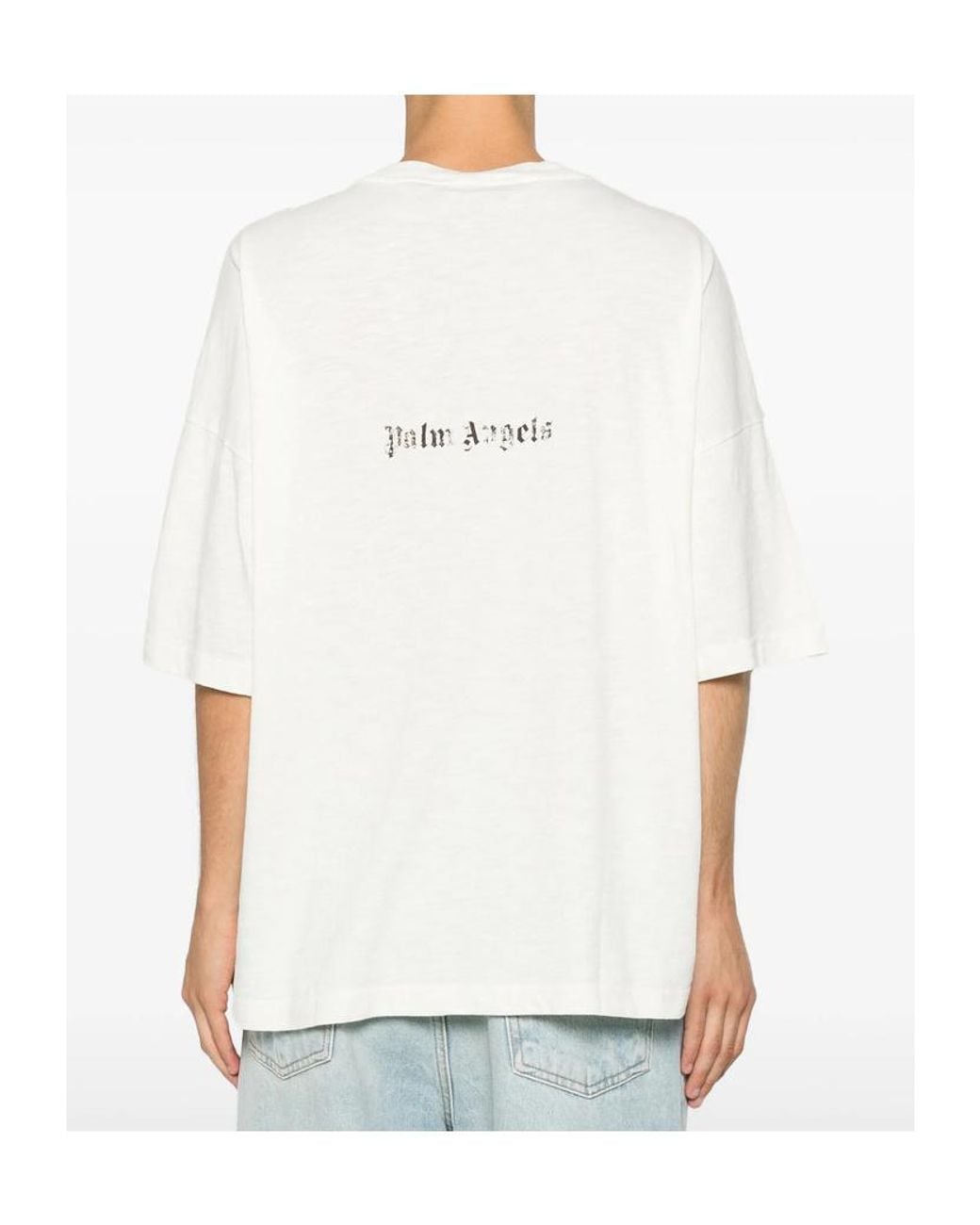 Palm Angels White Short-Sleeved T-Shirt for men
