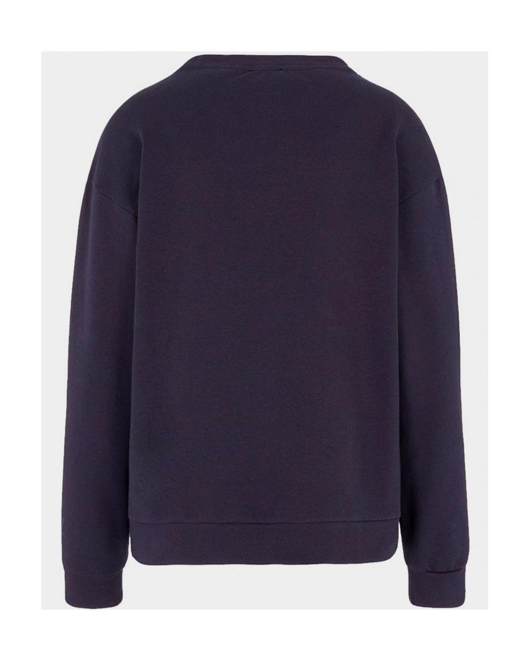 EA7 Blue Logo-Print Crew Neck Sweatshirt