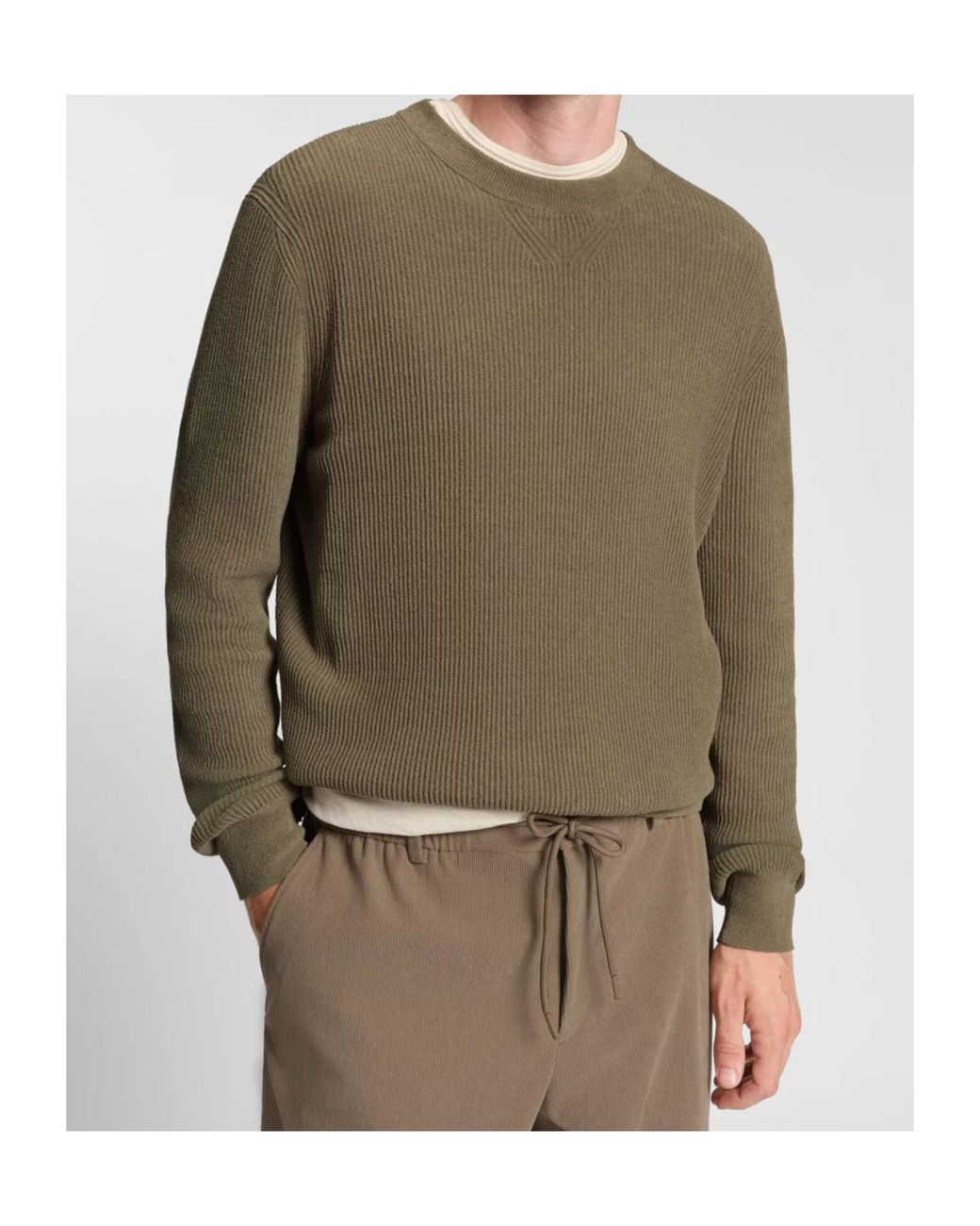 Boss Green Ribbed Crew-Neck Sweater for men