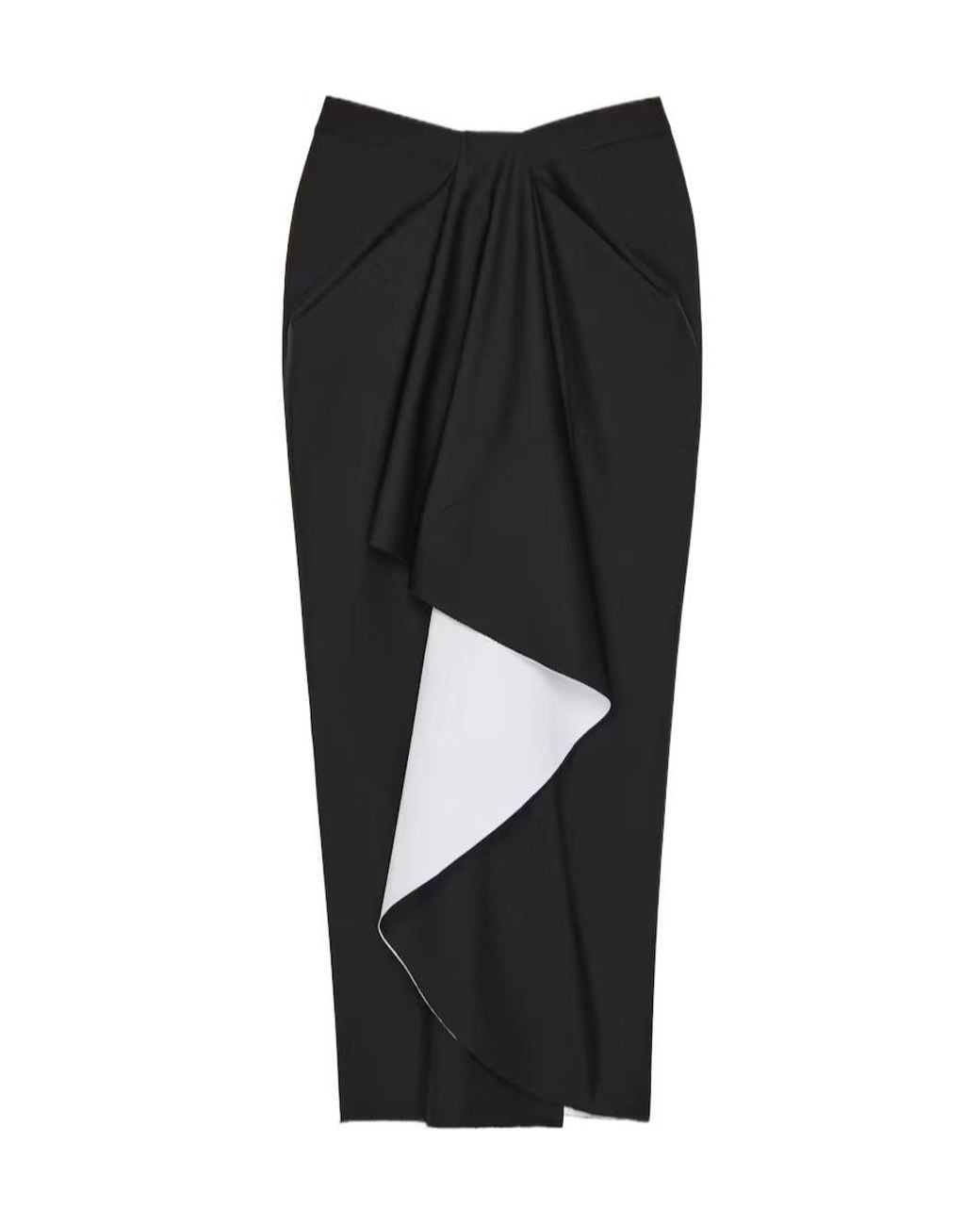 Givenchy Black Wrapped Midi Skirt