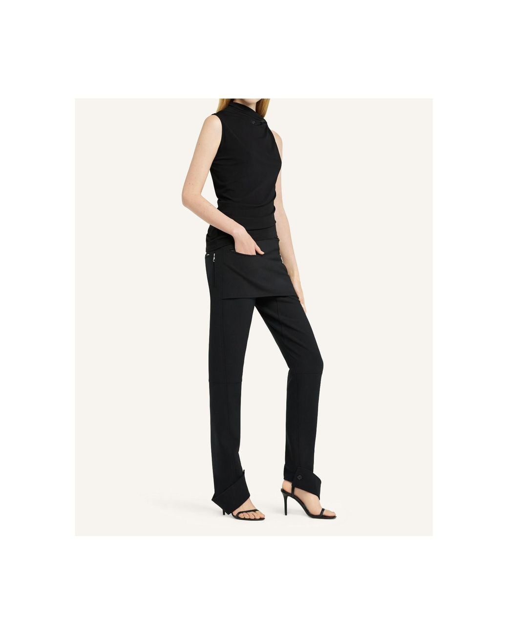 Courreges Black Sleeveless Tops
