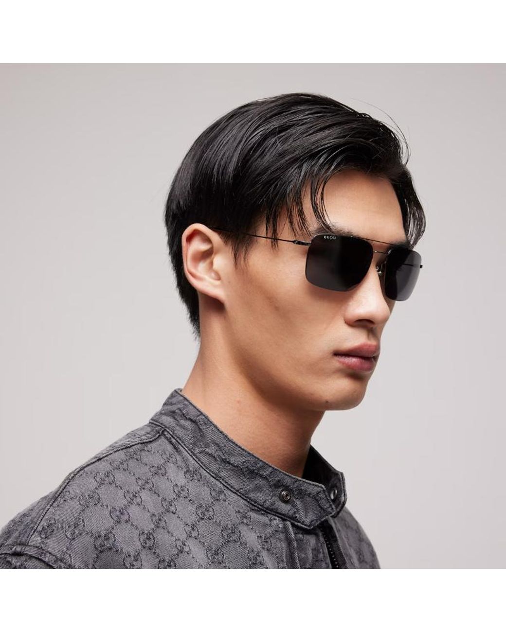 Gucci White Specialized-Fit Navigator Sunglasses for men