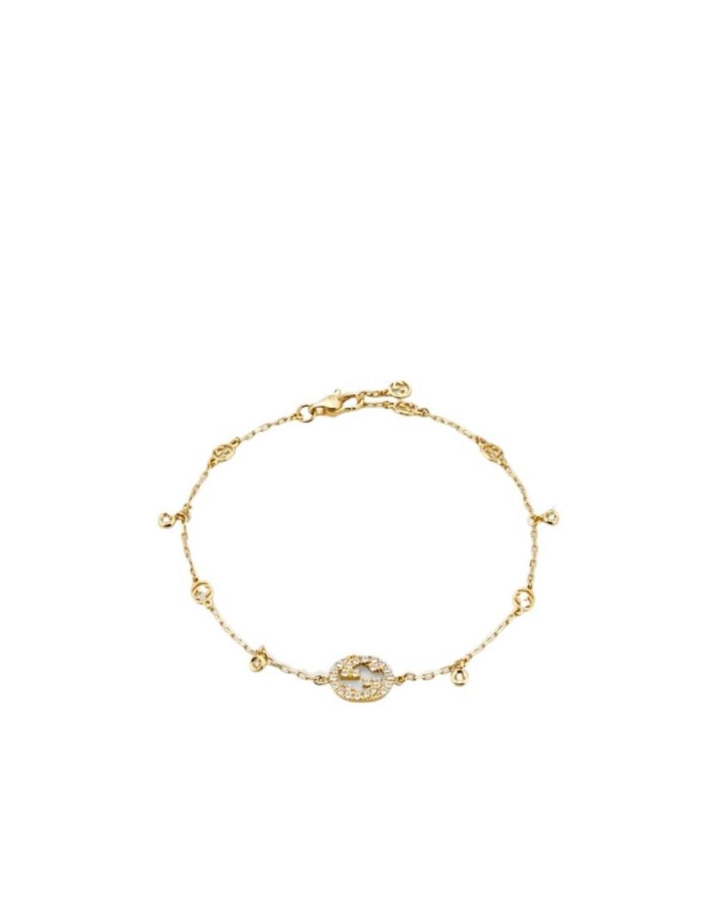 Gucci Metallic Interlocking Diamond 18K Bracelet