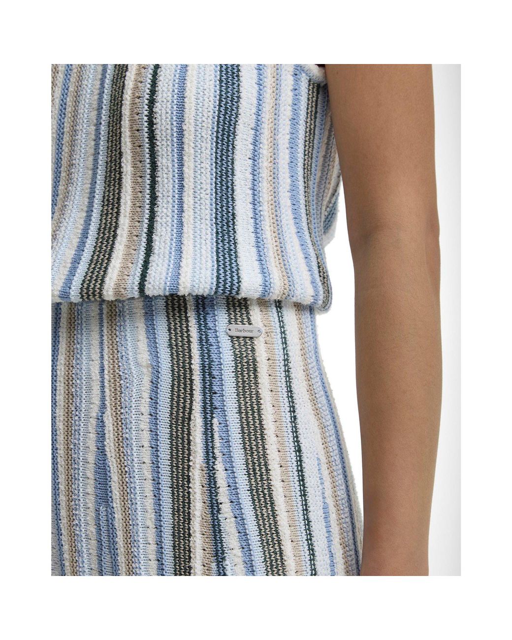 Barbour Blue Knit Midi Skirt