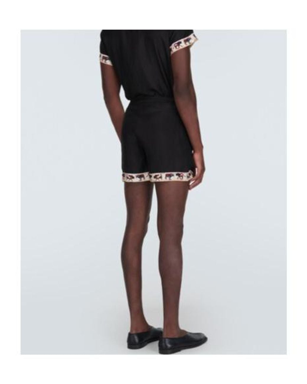 Bode Black Taureau Printed Silk Boxers for men