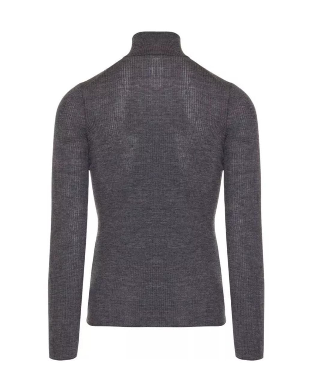Gucci Blue Roll-Neck Ribbed Wool Jumper for men