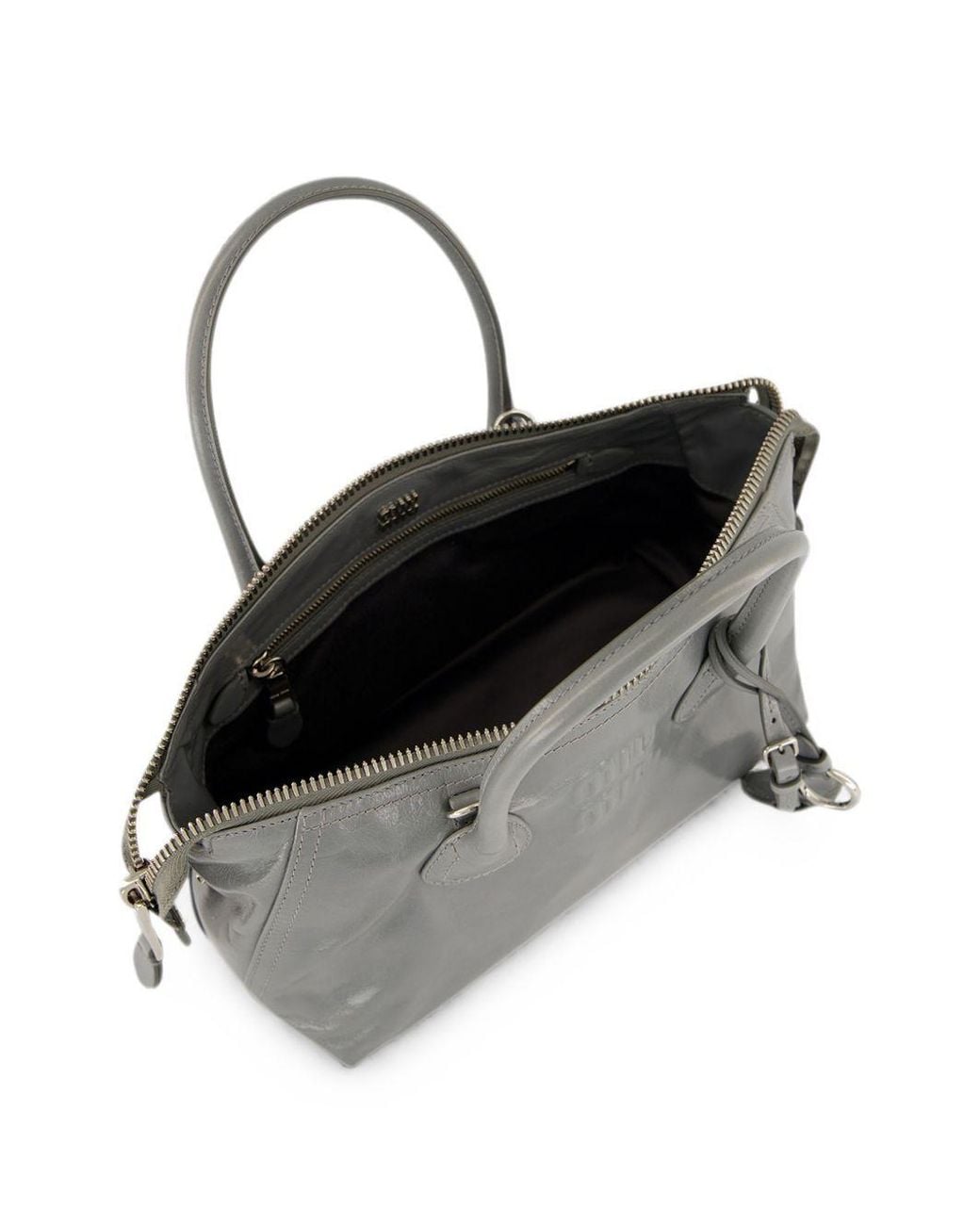 Miu Miu Gray Zippered Shoulder Bag