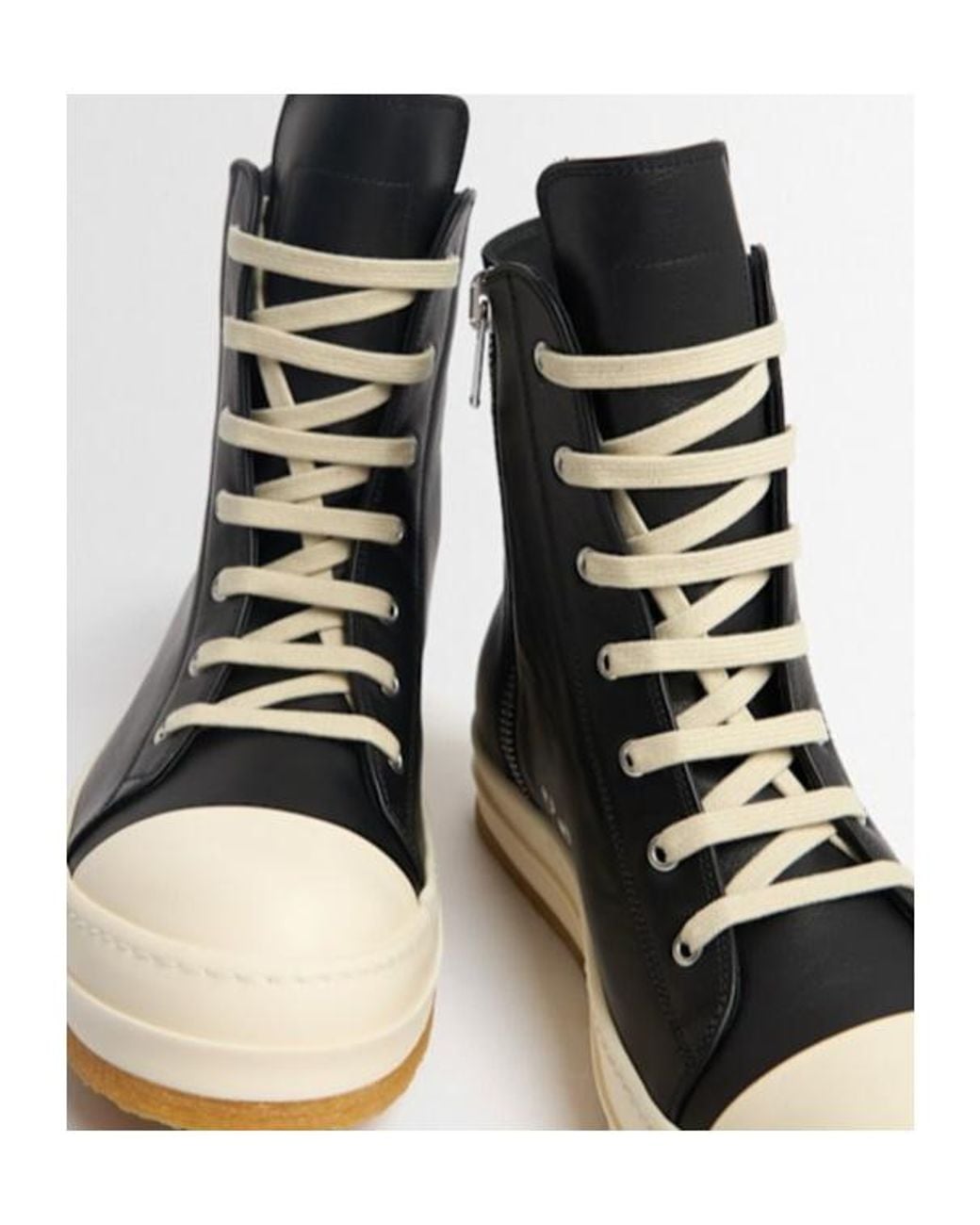 Rick Owens Black Creep Leather Sneakers for men