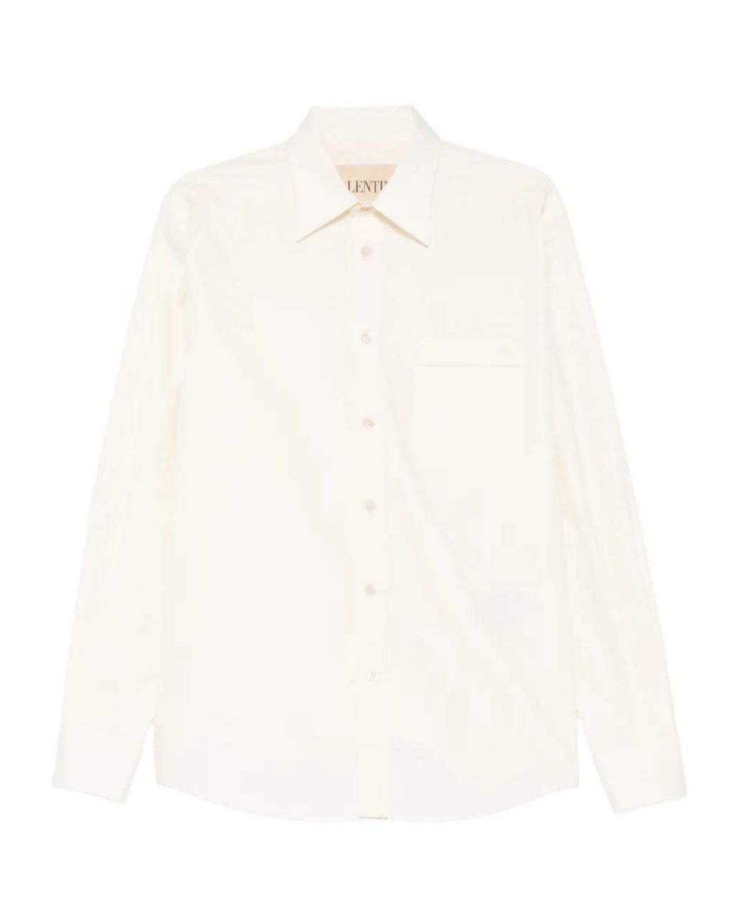 Valentino White Button-Up Long-Sleeved Shirt for men