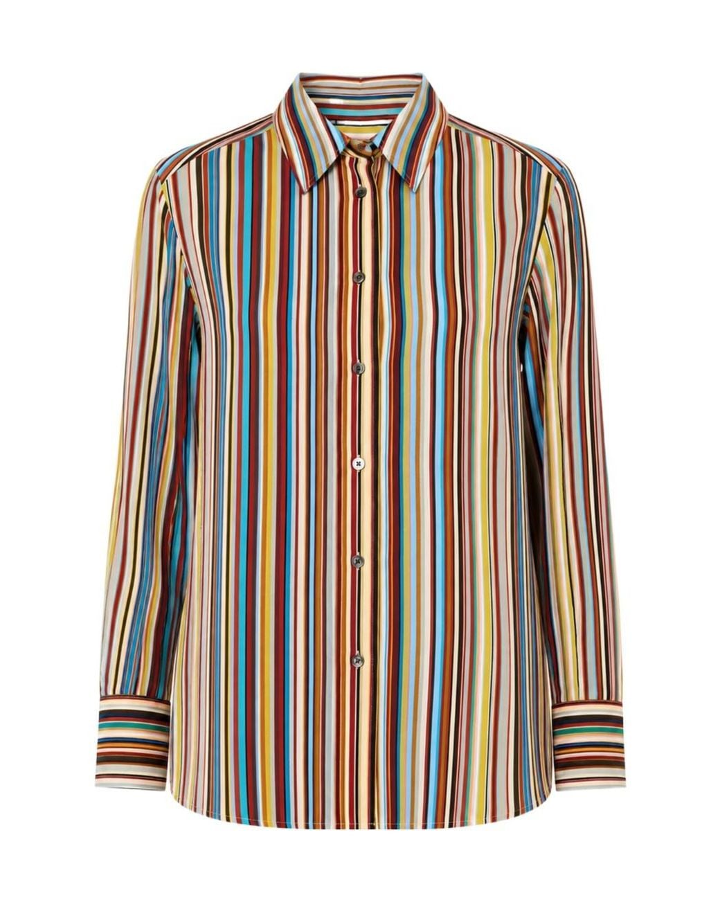 Paul Smith Brown Striped Button-Up Shirt