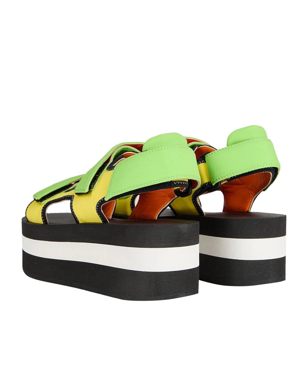 Marni Green Multicolored Thick-Soled Sandals
