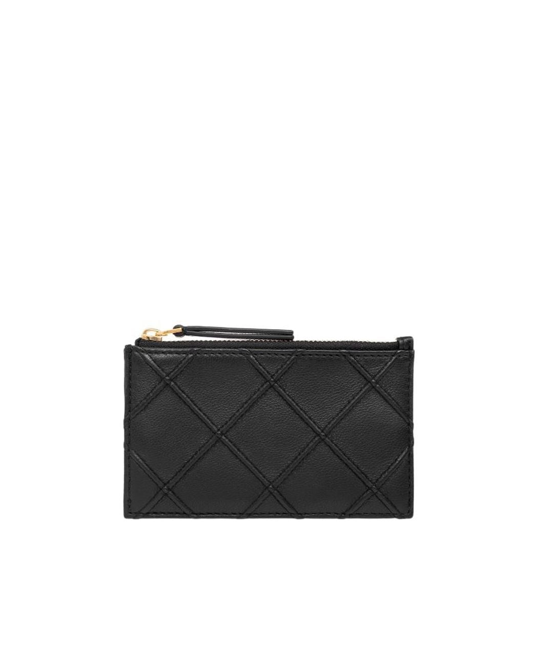 Tory Burch Black Fleming Zipped Card Holder