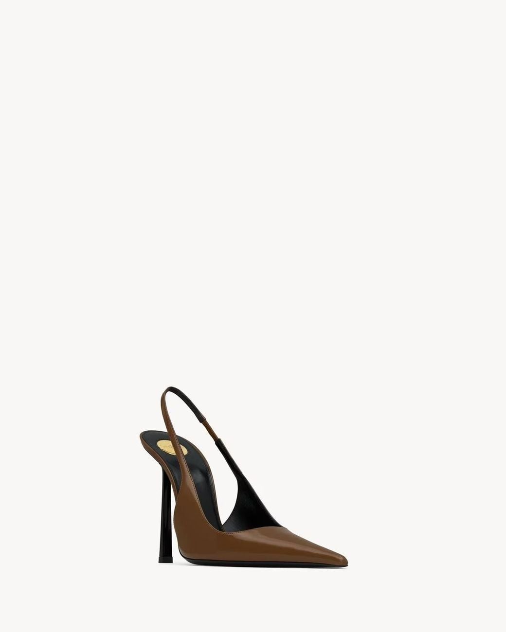 Saint Laurent Brown Vendome Slingback Pumps